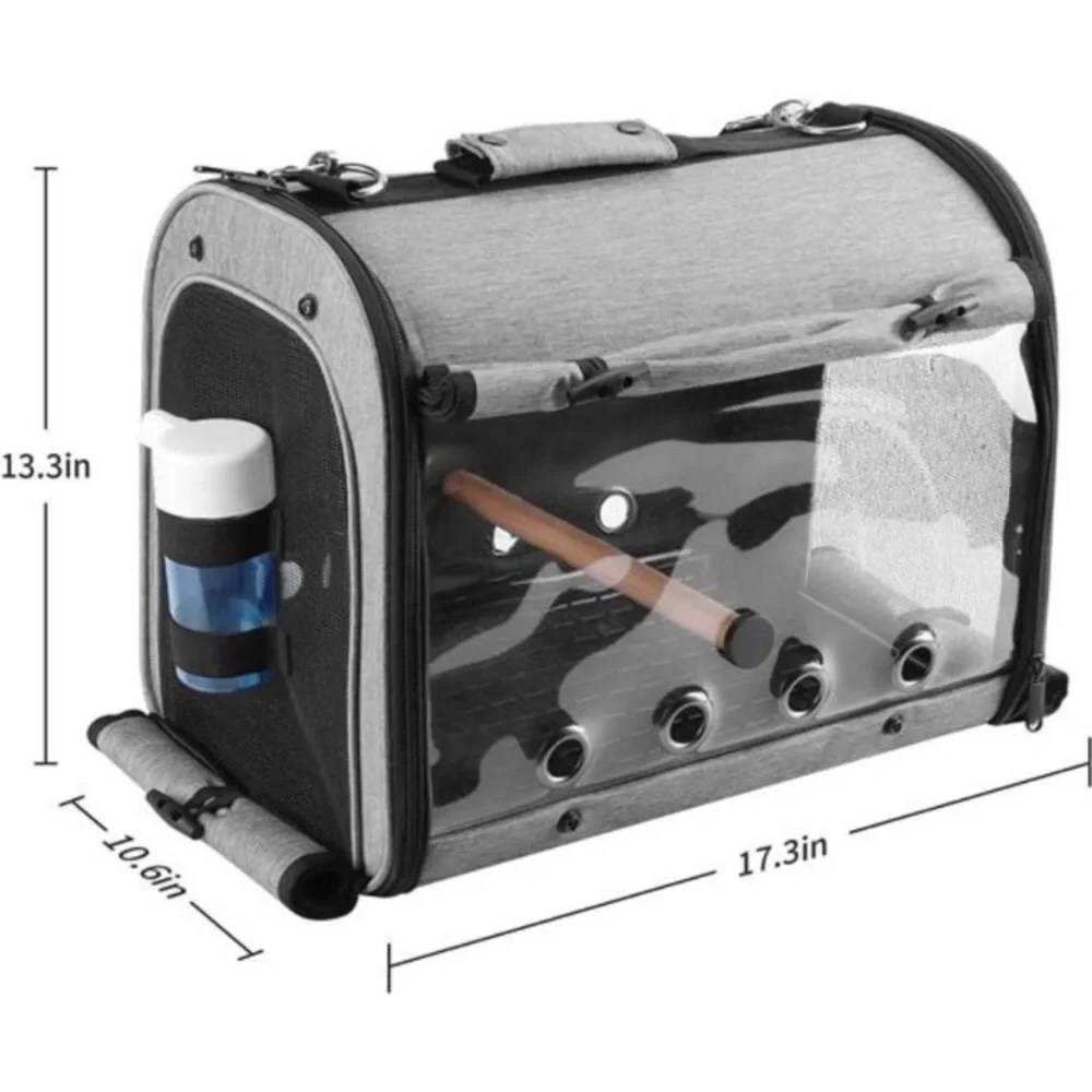 Bird Travel Bag Portable Bird Parrot Carrier Transparent Breathable Travel Cage